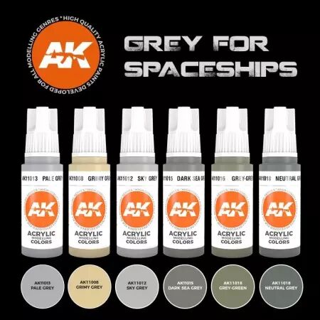 Ak Interactive - 3Rd Gen Set - Grey For Spaceships Set