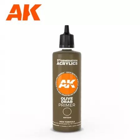 Ak Interactive - Olive Drab Surface Primer 100 ml 3GEN