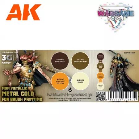 Ak Interactive - Wargame Color Set Non Metallic Metal Gold (W. B.)