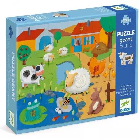 PUZZLE GEANT - Tactilo ferme - 12 + 8 pièces - Djeco