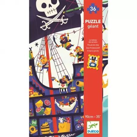 PUZZLE GEANT - Le Bateau de pirate - 36 pièces - Djeco