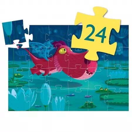 PUZZLE SILHOUETTE - Edmond le dragon - 24 pièces - Djeco