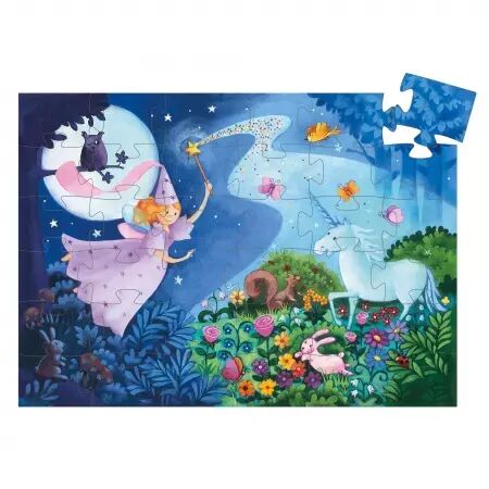 PUZZLE SILHOUETTE - La fée et la licorne - 36 pièces - Djeco