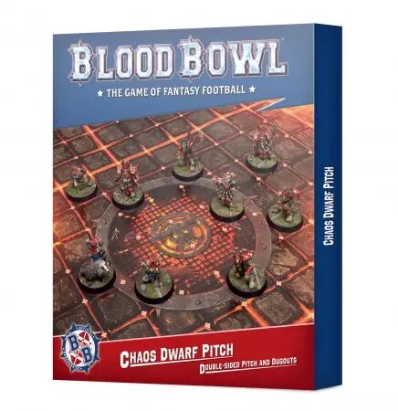 Blood Bowl: Terrain et Fosses Double Face (Chaos Dwarf Team Pitch & Dugouts) - Games Workshop