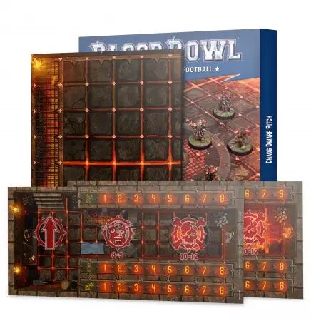 Blood Bowl: Terrain et Fosses Double Face (Chaos Dwarf Team Pitch & Dugouts) - Games Workshop