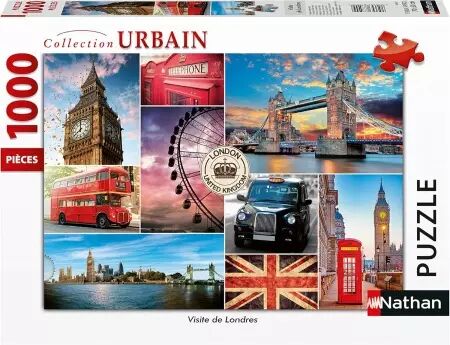 Visite de Londres  -  Puzzle 1000 pièces - Collection Urbain - Nathan