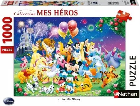 La Famille Disney  -  Puzzle 1000 pièces - Collection Mes Héros  - Nathan