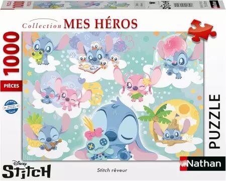 Stitch rêveur  -  Puzzle 1000 pièces - Collection Mes Héros  - Nathan