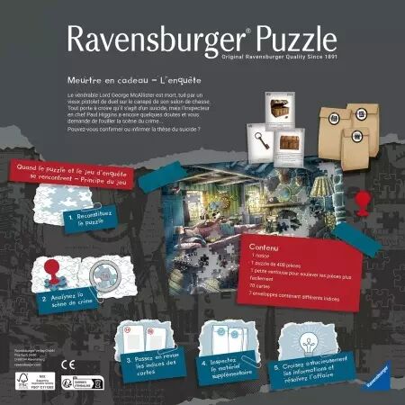 Mystery Puzzle - Meurtre en cadeau - Puzzle Familial 408 pièces - Ravensburger