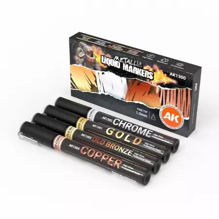 Metallic Liquid Markers - 4 Units set - Ak Interactive