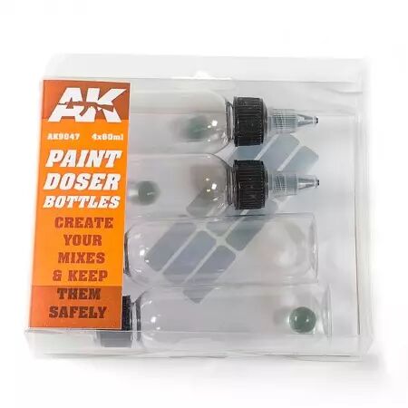 Paint Doser Bottles 4x60ml - Accessoires Peintures - Ak Interactive