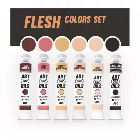 Ak Interactive Paint set : Flesh Colors Set - Abt 502 Oils