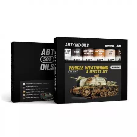 Ak Interactive Paint set : Vehicle Weathering & Effects Set - Abt 502 Oils