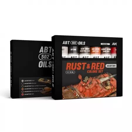 Ak Interactive Paint set : Rust & Red Colors Set - Abt 502 Oils