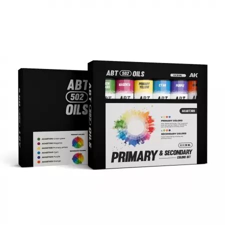 Ak Interactive Paint set : Primary & Secondary Colors Set - Abt 502 Oils