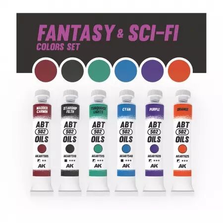 Ak Interactive Paint set : Fantasy & Sci-Fi Colors Set - Abt 502 Oils