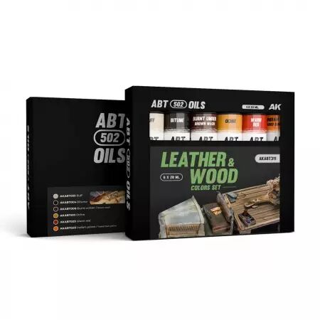 Ak Interactive Paint set : Leather & Wood Colors Set - Abt 502 Oils