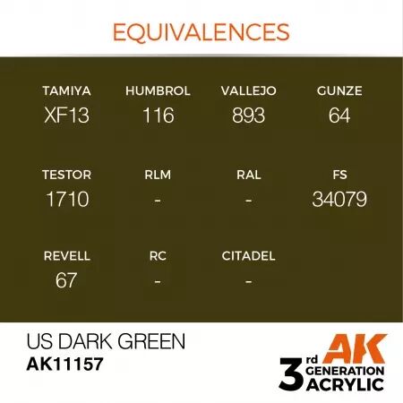 AK Interactive - 3rd Gen - US Dark Green 17ml