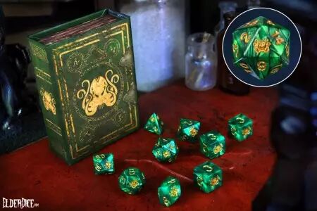 Brand of Cthulhu Dice  Drowned Green Polyhedral Set de dés