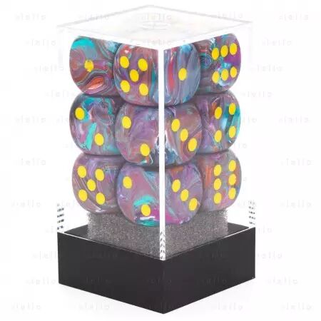 CHESSEX - Set de 12 dés 6 - FESTIVE - Plusieurs coloris