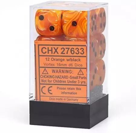 CHESSEX - Set de 12 dés 6 - VORTEX - Plusieurs coloris