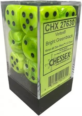 CHESSEX - Set de 12 dés 6 - VORTEX - Plusieurs coloris