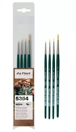 Da Vinci - Set de 4 pinceaux synthétiques NOVA pour miniatures - série 5354