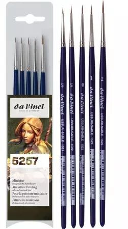 Da Vinci - Set de 5 pinceaux martre USSURI pour miniatures - série 5257