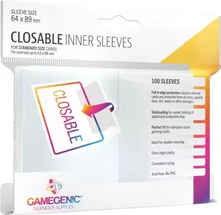 Gamegenic : Closable Inner Sleeves (100) - 64x89mm