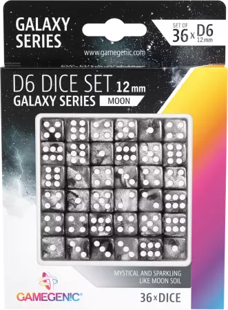 Gamegenic - Galaxy Series - Set de 36 Dés de 6 - 12mm - Plusieurs Coloris