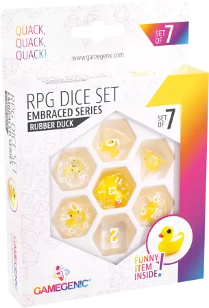 Gamegenic - Set de 7 dés JDR - Rubber Duck - Embraced Series