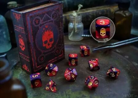 Mark of the Necronomicon set de dés  Blood and Magick Polyhedral Set