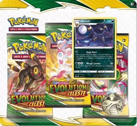 Pokémon EB07 : Evolution Celeste - Pack 3 boosters Noctali