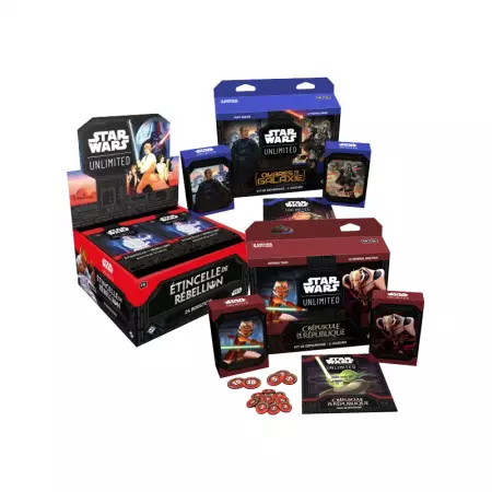 Star Wars Unlimited : Pack Padawan - Kit démarrage (set 2 et 3) + Display set 1