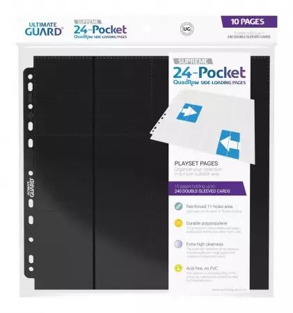 Ultimate Guard 24-Pocket QuadRow Pages Side-Loading Noir (10 pages)